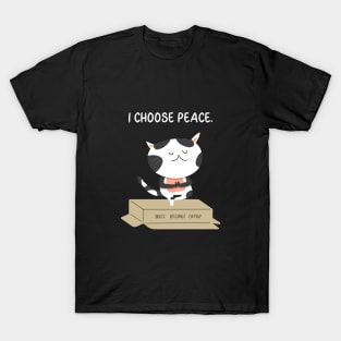 I Choose Peace Cat Yoga T-Shirt